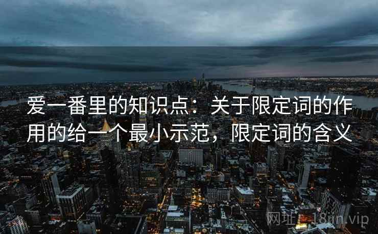 爱一番里的知识点：关于限定词的作用的给一个最小示范，限定词的含义